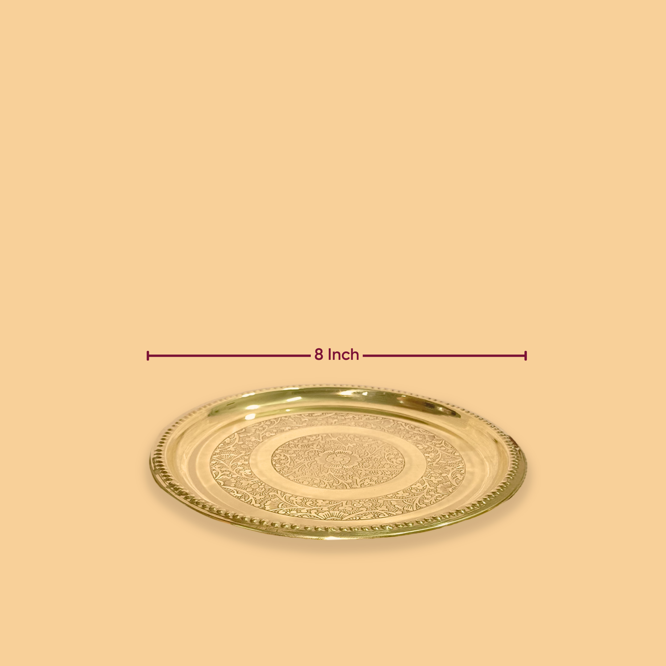 Shubh Puja Thali Set with Mini Kalash, Brass Ghanti, Katori & Plate | Complete Brass Pooja Thali Combo for Home Mandir