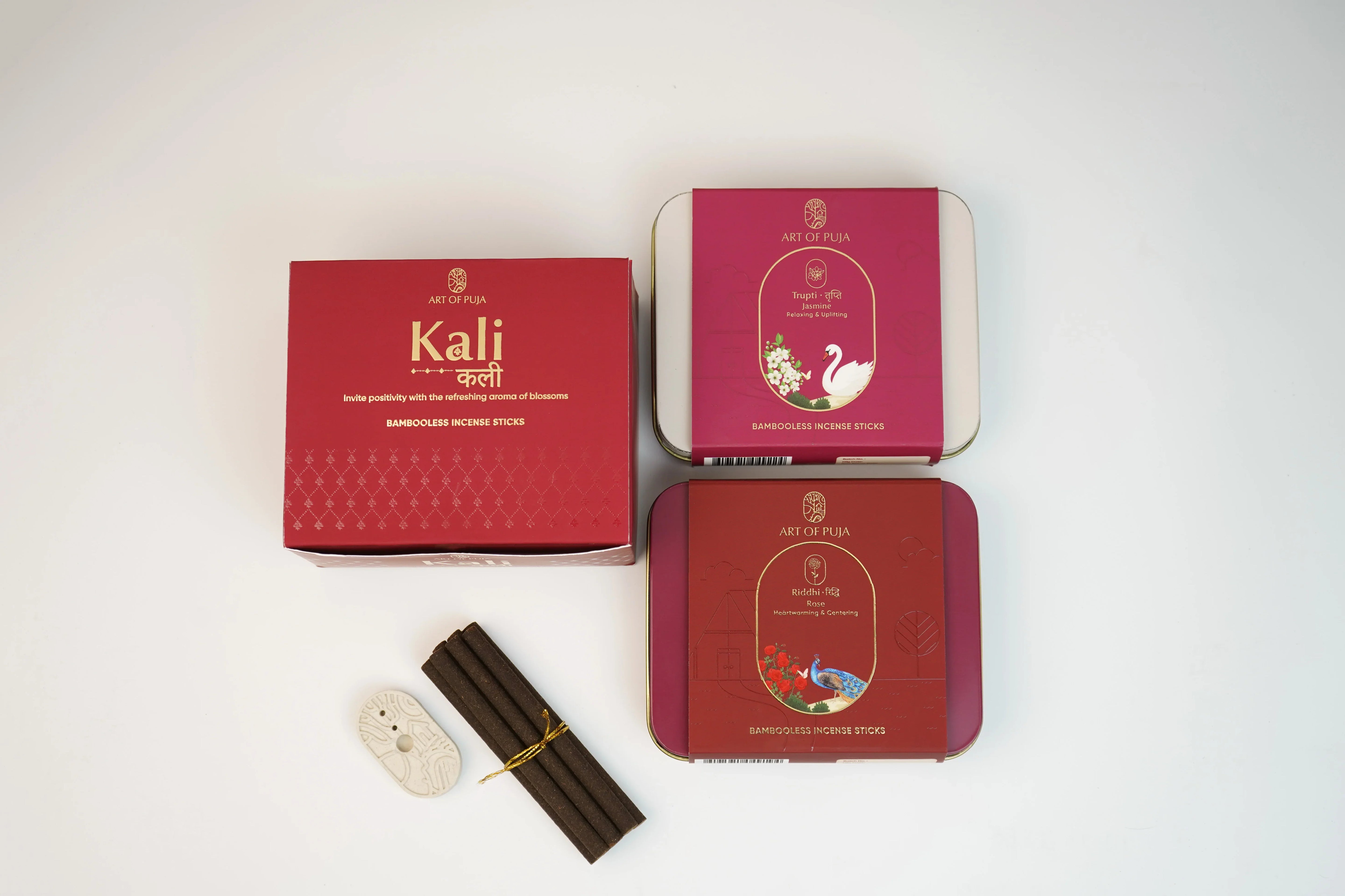 Kali Bambooless Incense Sticks (Combo Pack of 2) | Riddhi (Rose) & Trupti (Jasmine)