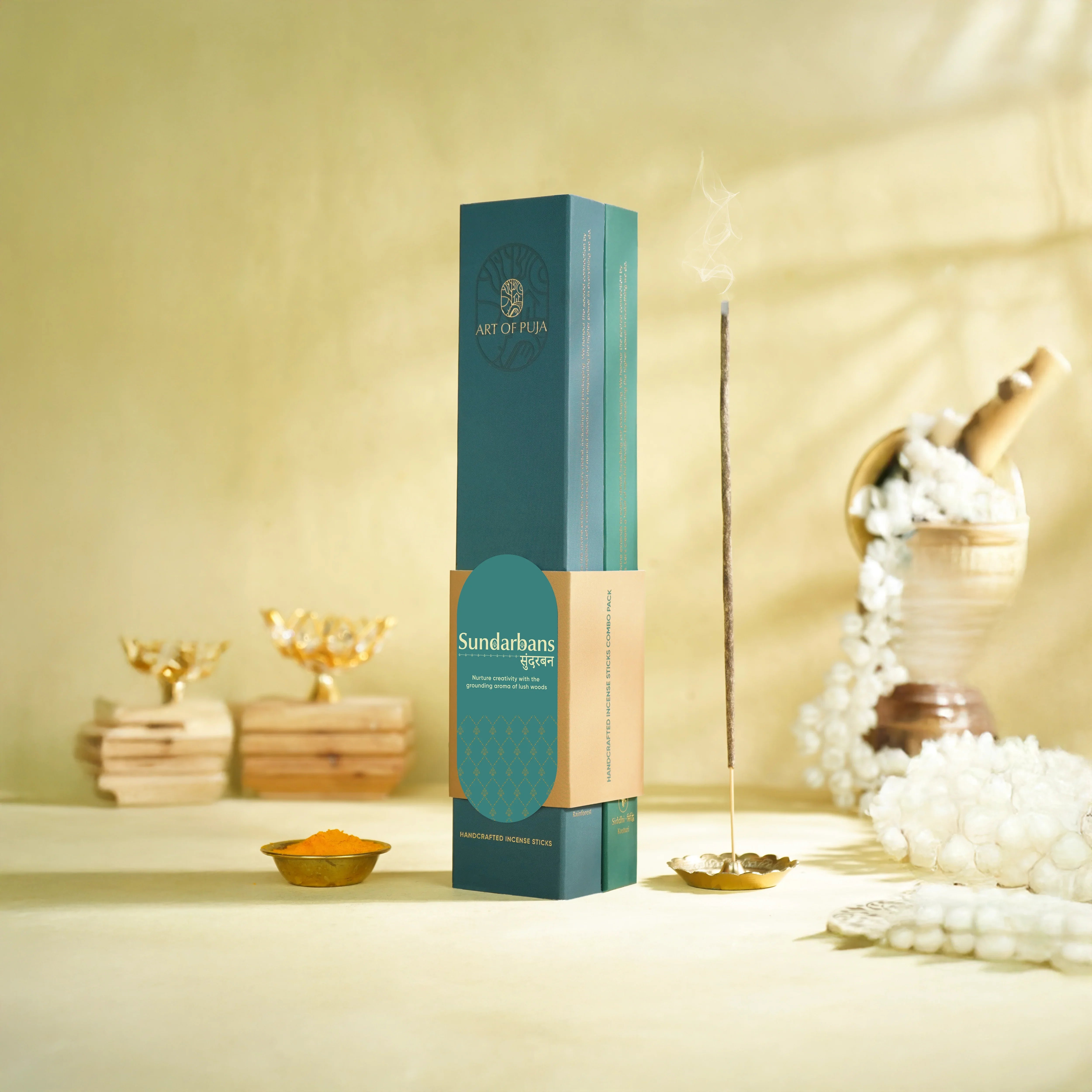 Sundarbans Handcrafted Incense Sticks (Combo Pack of 2) | Siddhi (Kasturi) & Karuna (Rainforest)