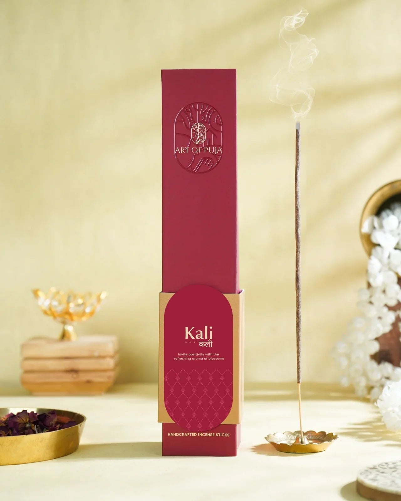 Kali Handcrafted Incense Sticks (Combo Pack of 2) | Riddhi (Rose) & Trupti (Jasmine)