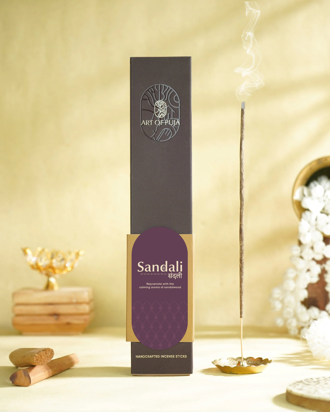 Sandali Handcrafted Incense Sticks (Combo Pack of 2) | Anand (Sandalwood) & Anant (Kesar Chandan)