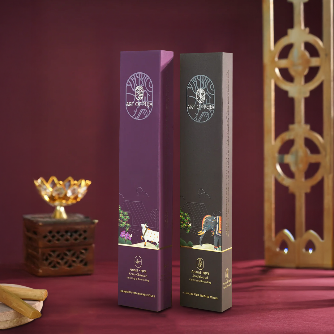 Sandali Handcrafted Incense Sticks (Combo Pack of 2) | Anand (Sandalwood) & Anant (Kesar Chandan)