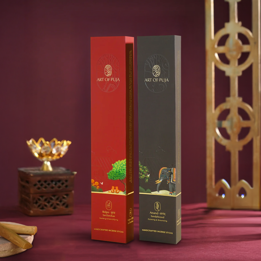 Pavitra Handcrafted Incense Sticks (Combo Pack of 2) | Anand (Sandalwood) & Kripa (Sai Darshan))