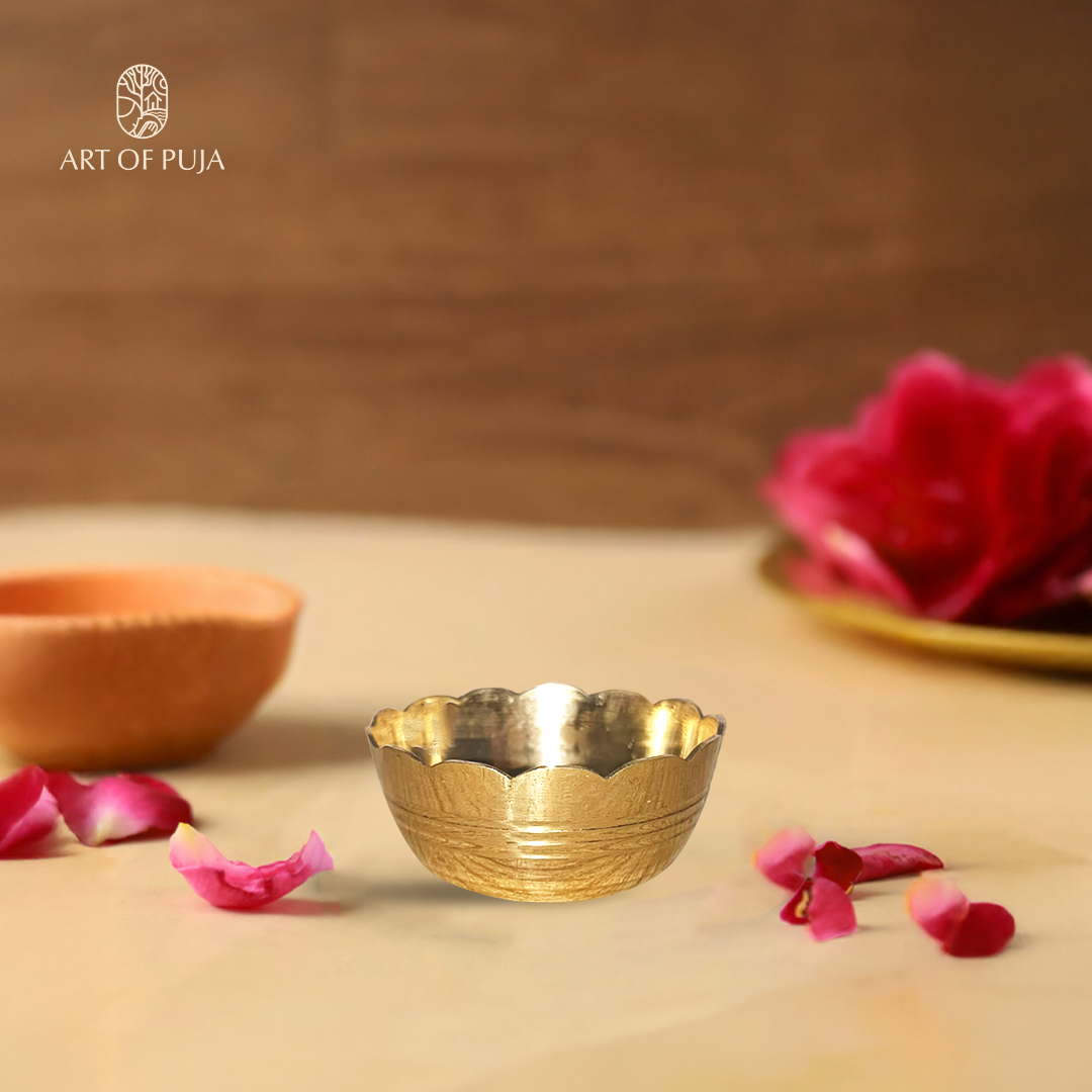 Pure Brass Katori for Puja | Handcrafted Vaastu-Friendly Brass Bowl for Diya, Prasad & Rituals