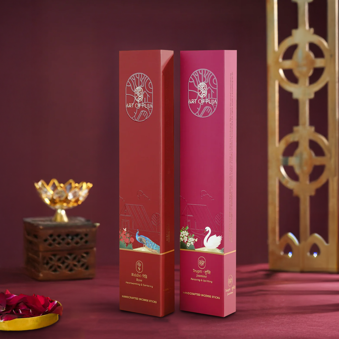 Kali Handcrafted Incense Sticks (Combo Pack of 2) | Riddhi (Rose) & Trupti (Jasmine)