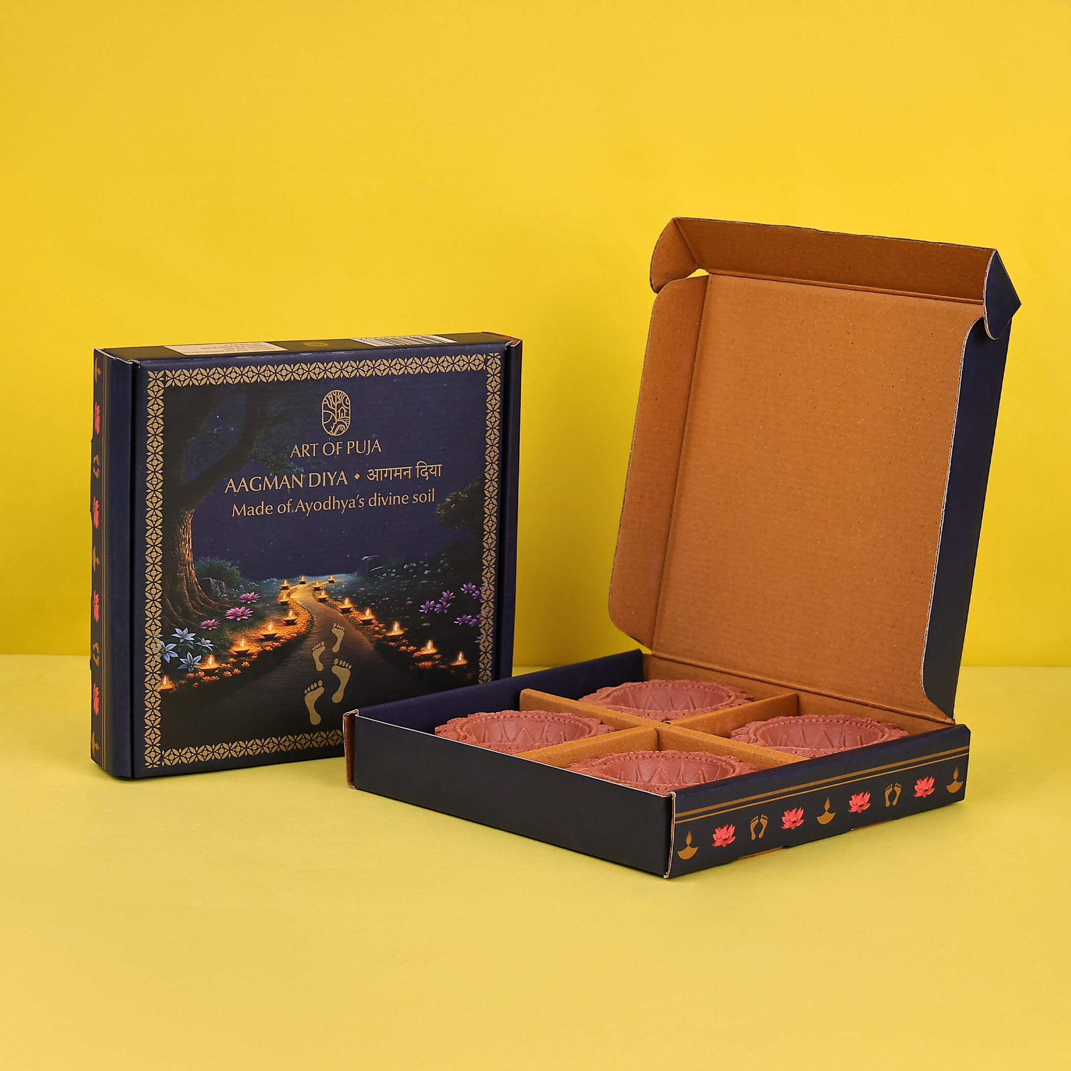 Aagman Diya (Pack of 4) – Made from Ayodhya’s Sacred Soil