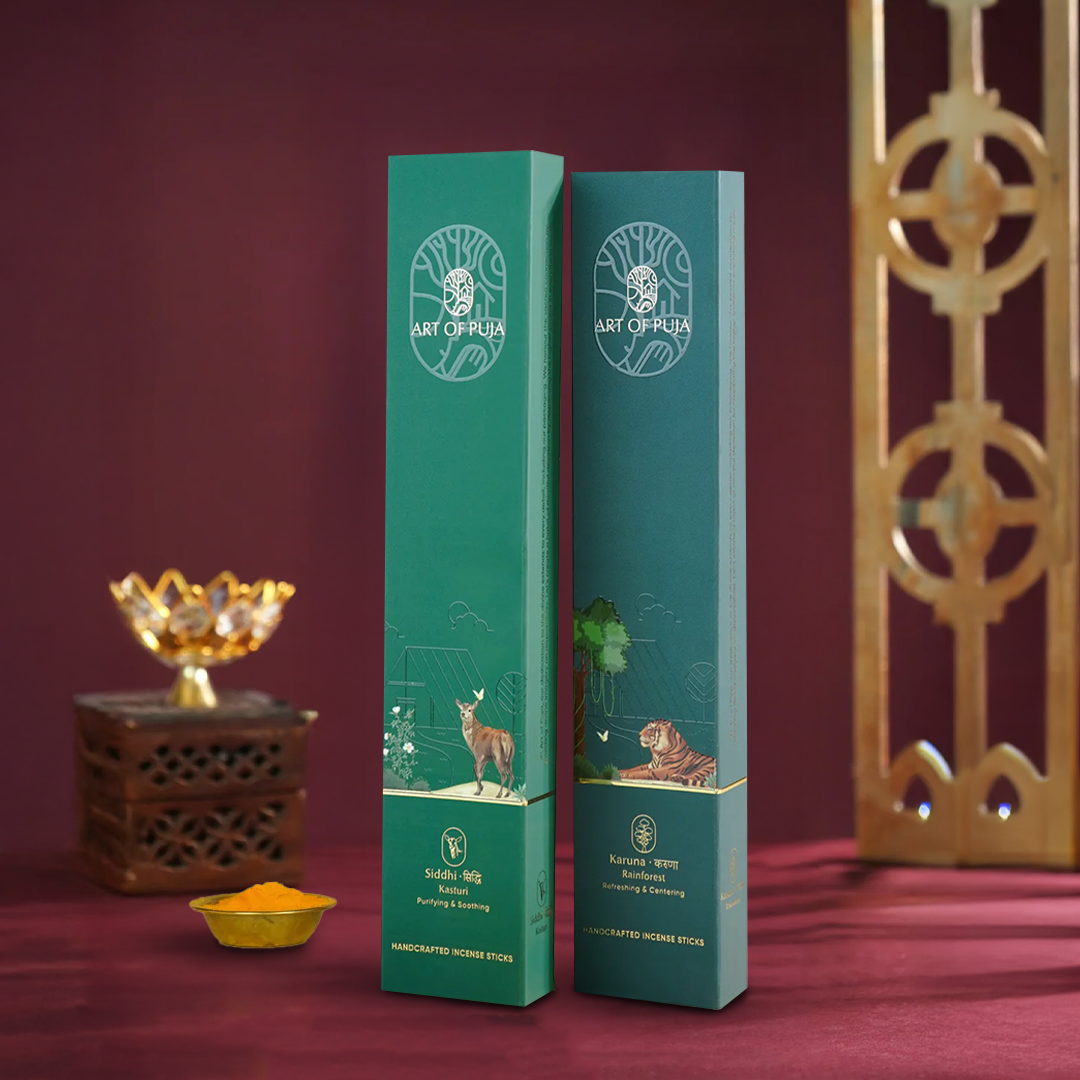 Sundarbans Handcrafted Incense Sticks (Combo Pack of 2) | Siddhi (Kasturi) & Karuna (Rainforest)