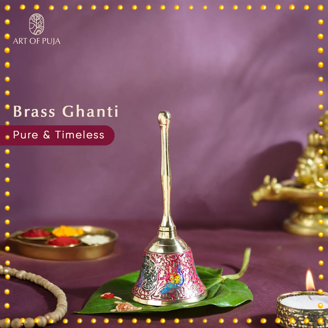 Handcrafted Brass Puja Ghanti – Divine Sound for Peace, Purity & Positive Energy | Made by Indian Artisans