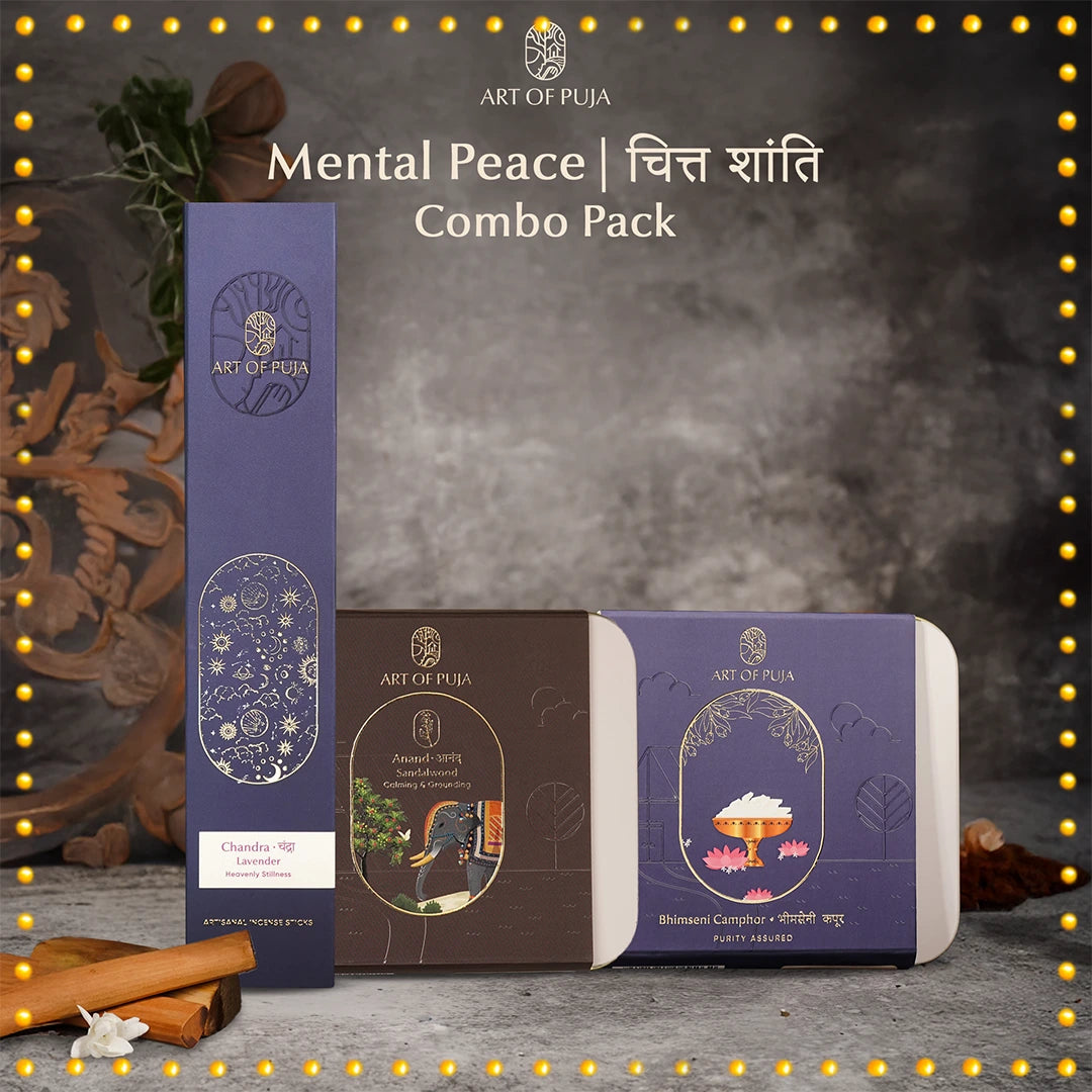 Mental Peace Combo Pack – Lavender Incense, Sandalwood Bambooless Sticks & Bhimseni Camphor