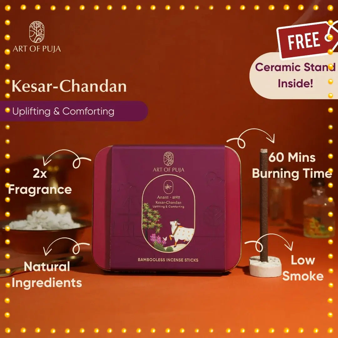 Kesar Chandan bamboo incense sticks with saffron and sandalwood