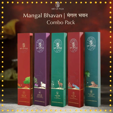 Mangal Bhavan Combo (Pack of 5) | Sai Darshan, Kesar Chandan, Kasturi, Rose & Rainforest