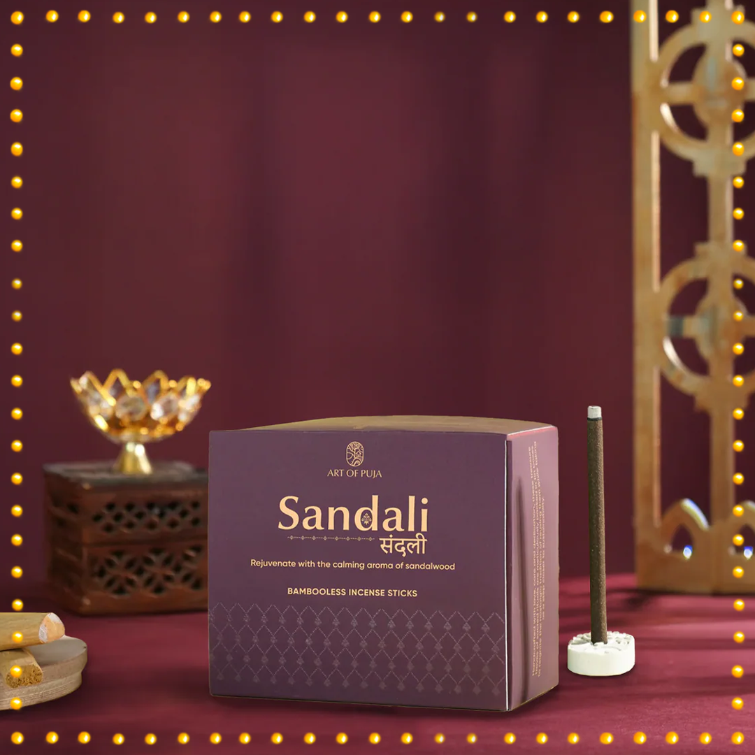 Sandali Bambooless Incense Sticks (Combo Pack of 2) | Anand (Sandalwood) & Anant (Kesar Chandan)