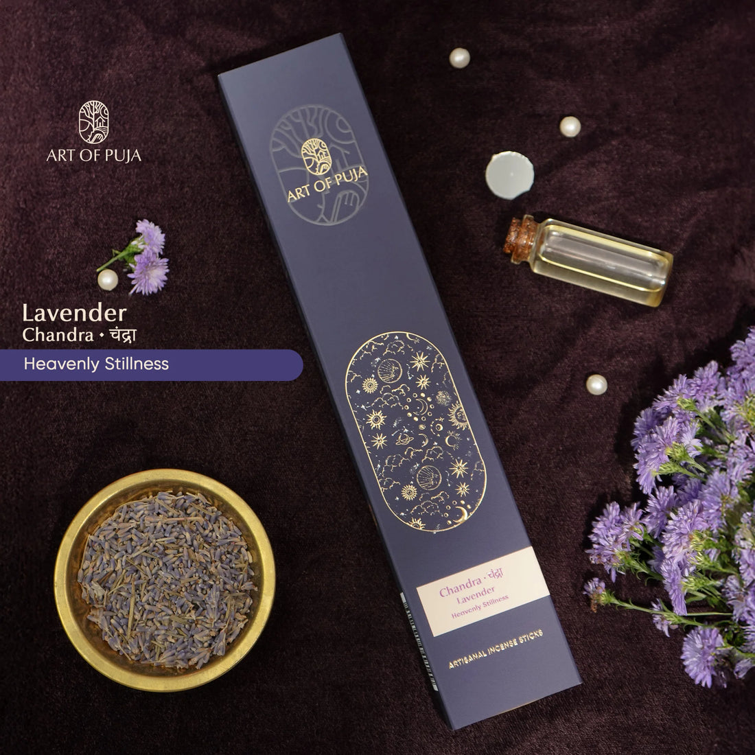 Lavender Artisanal Incense Sticks. Chandra ( चंद्रा )