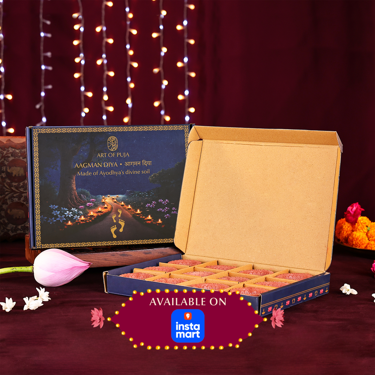 Aagman Diya (Pack of 12) – Grand Celebration with Ayodhya’s Sacred Diyas