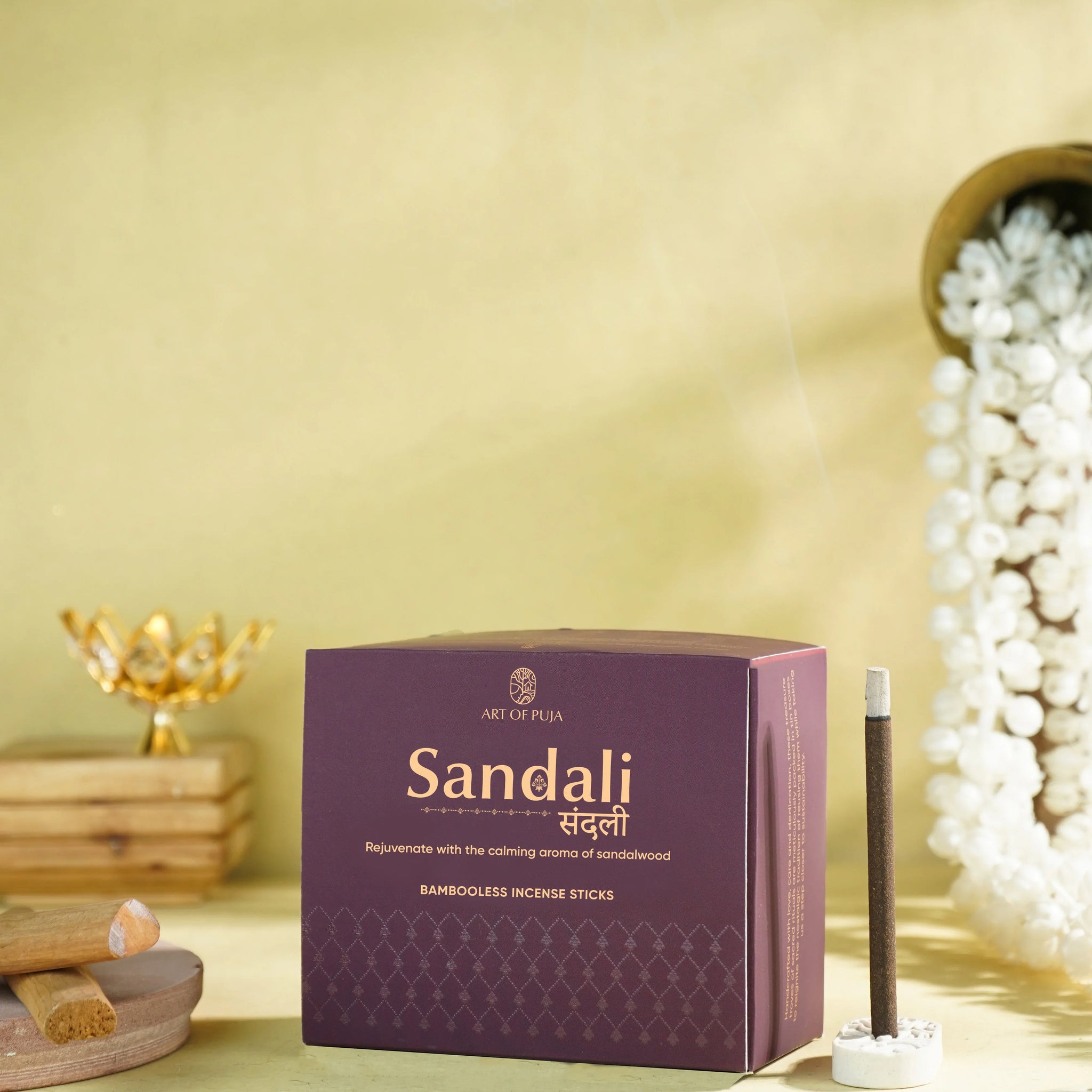Sandali Bambooless Sticks (Combo Pack of 2) | Anand (Sandalwood) & Anant (Kesar Chandan)