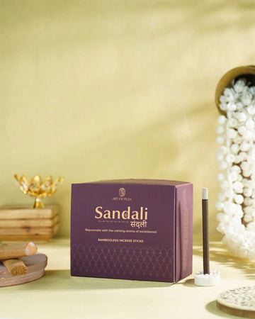 Sandali Bambooless Sticks (Combo Pack of 2) | Anand (Sandalwood) & Anant (Kesar Chandan)