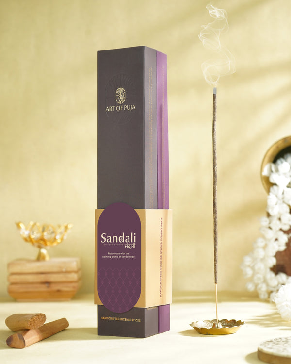 Sandali Handcrafted Incense Sticks (Combo Pack of 2) | Anand (Sandalwood) & Anant (Kesar Chandan)