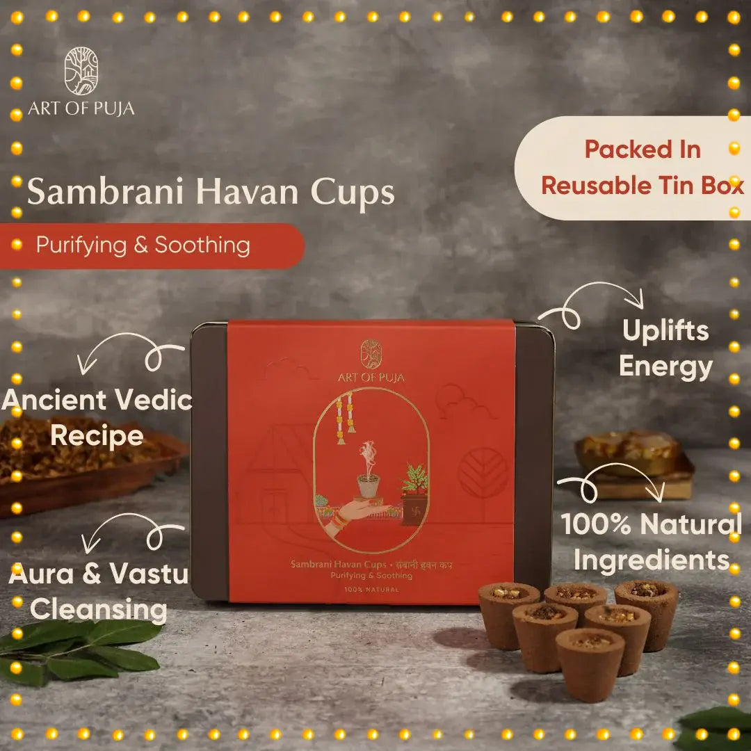 Natural Sambrani havan cups for puja and aura cleansing