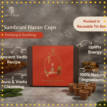 Natural Sambrani havan cups for puja and aura cleansing