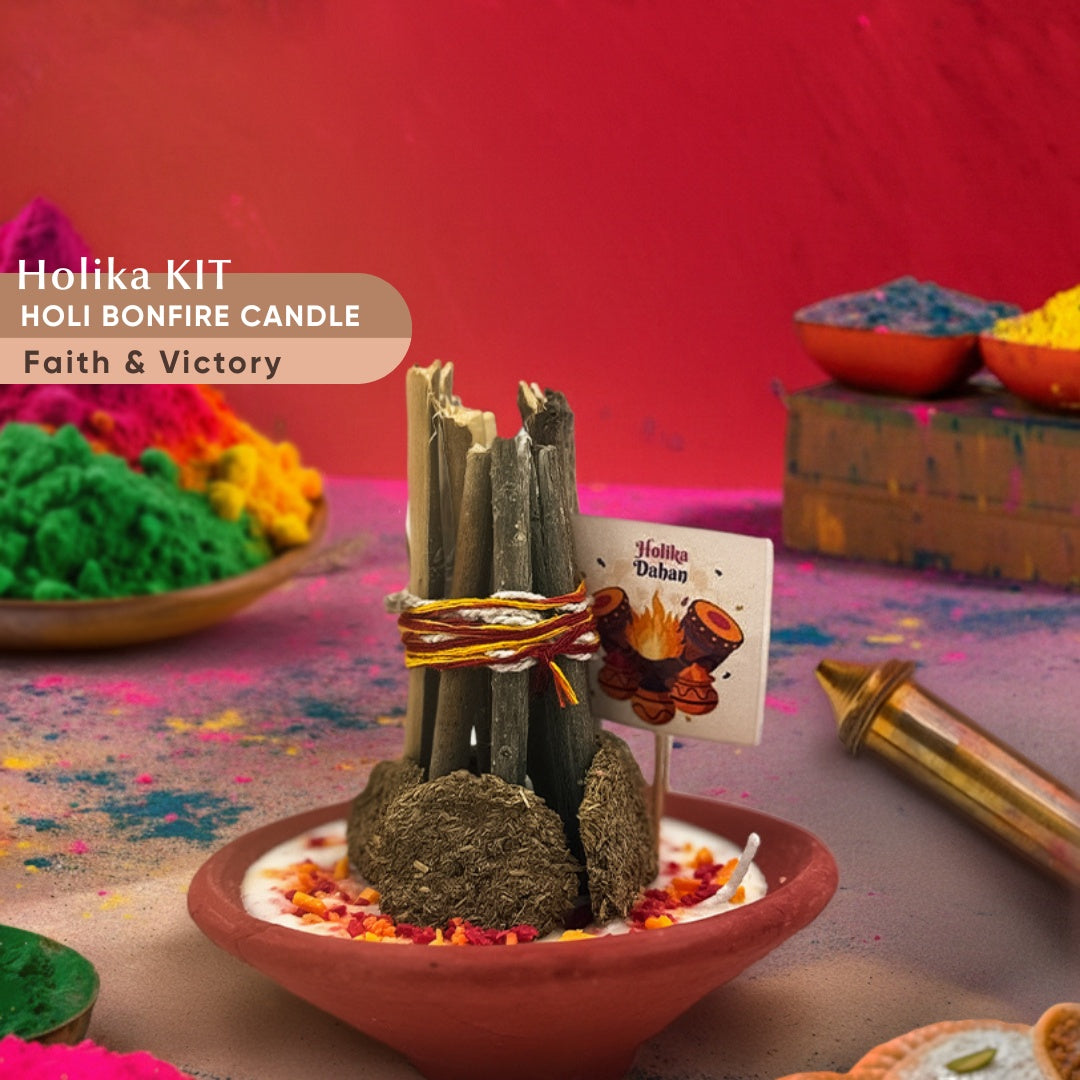 Holika Kit – Scented Holi Bonfire Candle (Faith & Victory) | Holika Dahan Puja Ritual Kit