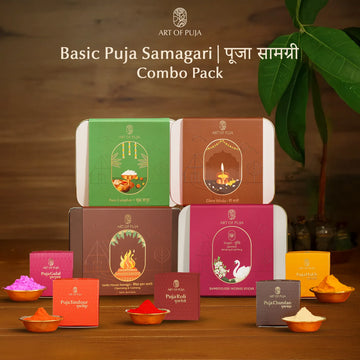 Basic Puja Samagri Combo Pack – Complete Daily Puja Essentials | Pure, Sacred & Aesthetic by Art of Puja