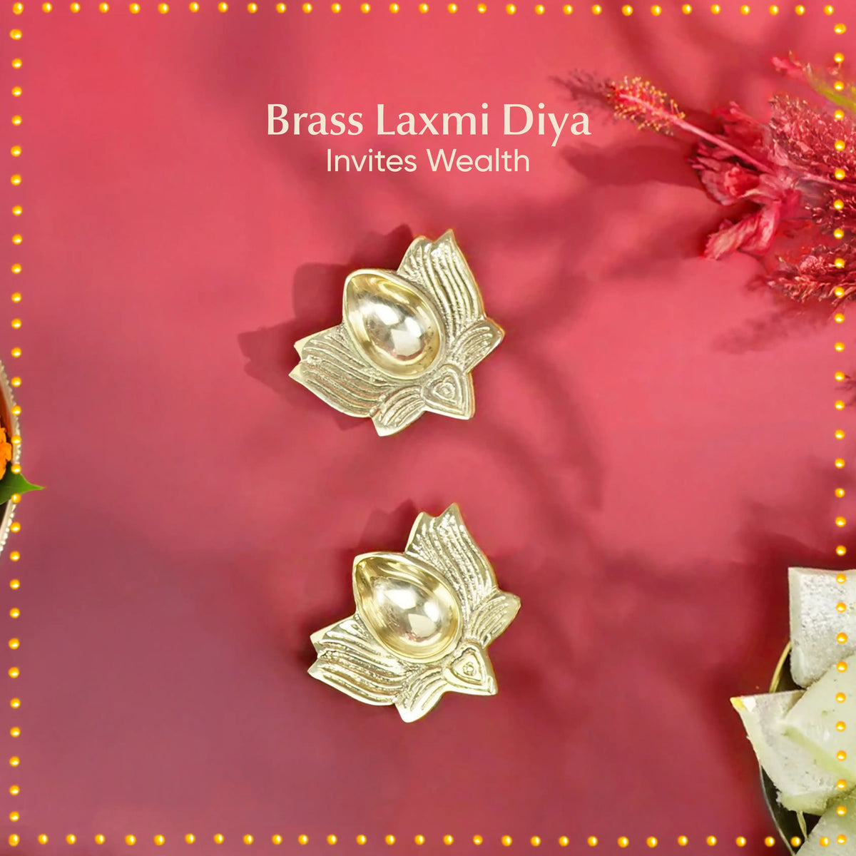 Handcrafted Brass Laxmi Diya – Symbol of Prosperity, Light & Divine Energy | 100% Pure Brass | Made by Indian Artisans