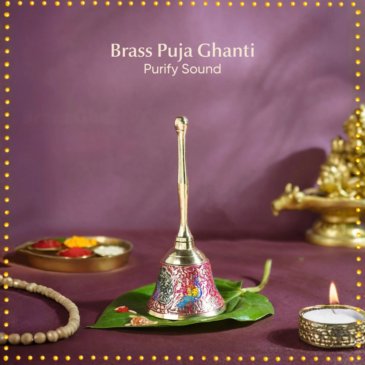 Handcrafted Brass Puja Ghanti – Divine Sound for Peace, Purity & Positive Energy | Made by Indian Artisans