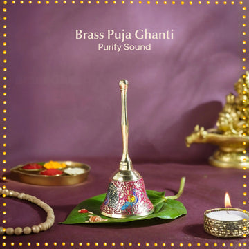 Handcrafted Brass Puja Ghanti – Divine Sound for Peace, Purity & Positive Energy | Made by Indian Artisans