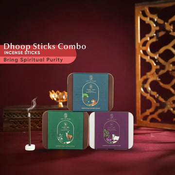 Dhoop Sticks Combo Pack of 3 – Rainforest, Kesar Chandan & Kasturi | Natural Long Lasting Dhoop for Puja &
