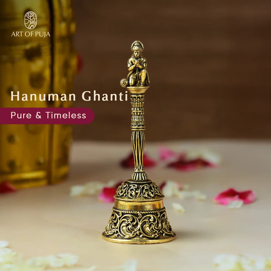 Hanuman Ghanti | Brass Temple Bell  – Strength, Devotion & Auspicious Sound |4 inch