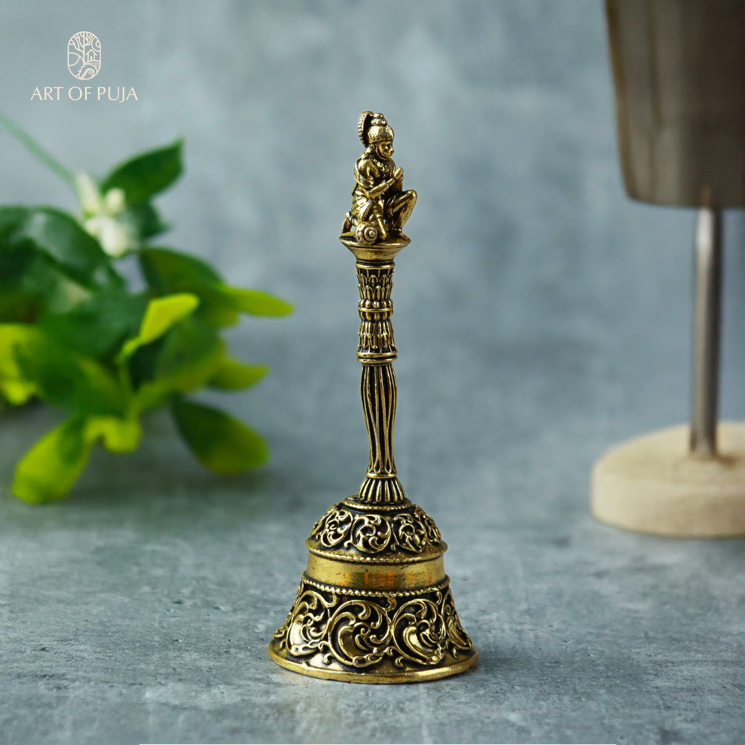 Hanuman Ghanti | Brass Temple Bell  – Strength, Devotion & Auspicious Sound |5.5 inch