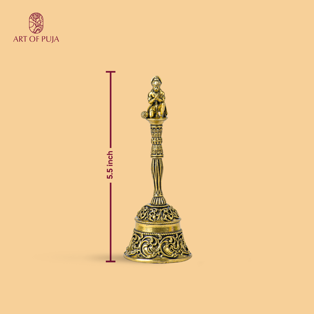 Hanuman Ghanti | Brass Temple Bell  – Strength, Devotion & Auspicious Sound |5.5 inch