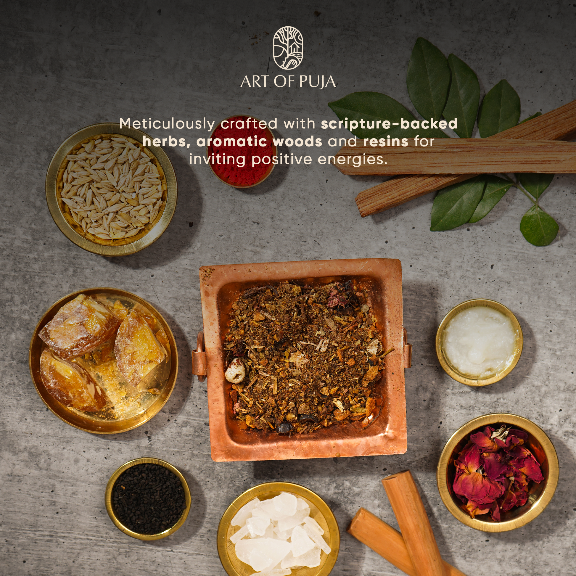 Natural Sambrani havan cups for daily puja at home