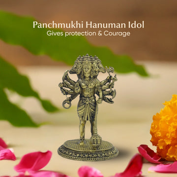 Panchmukhi Hanuman Murti 4.7 Inch Brass | Protection Idol