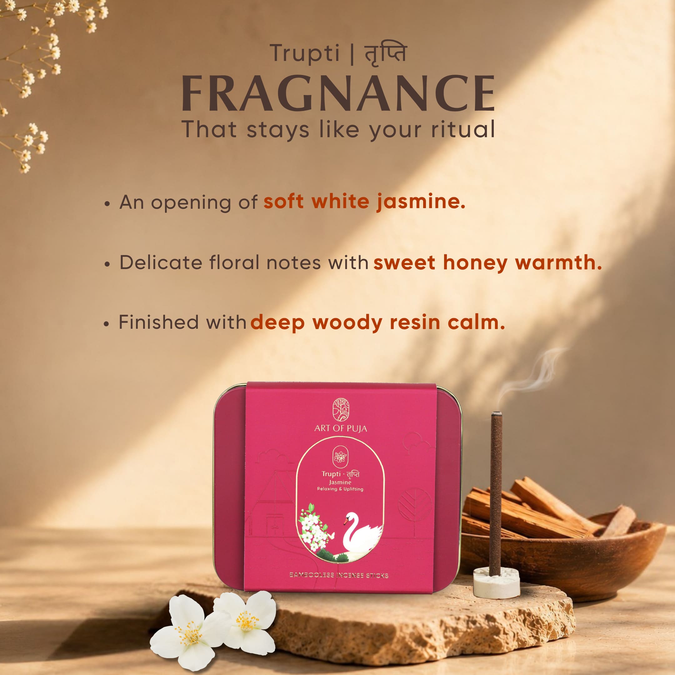 Kali Bambooless Incense Sticks (Combo Pack of 2) | Riddhi (Rose) & Trupti (Jasmine)