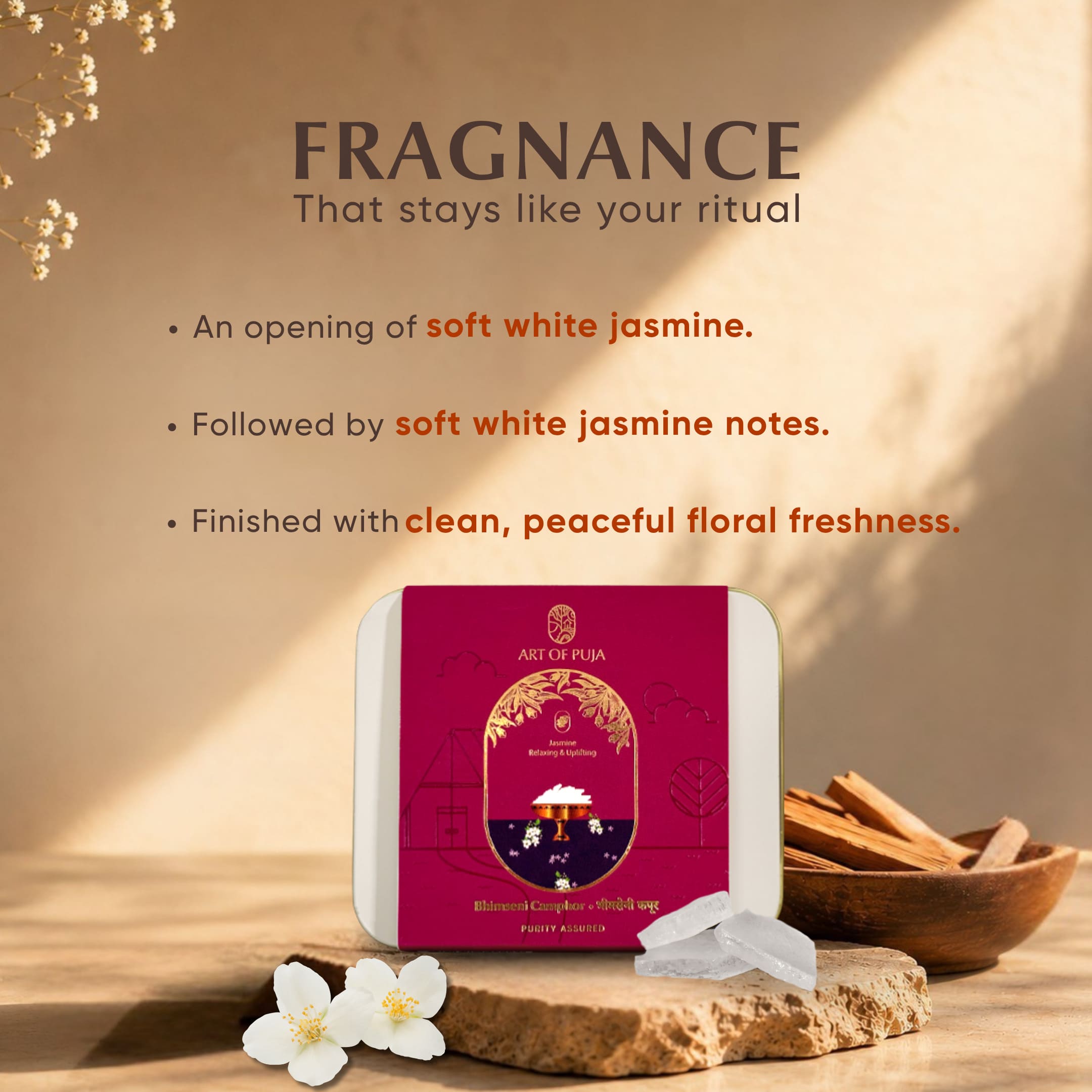Bhimseni Camphor – Jasmine Infused