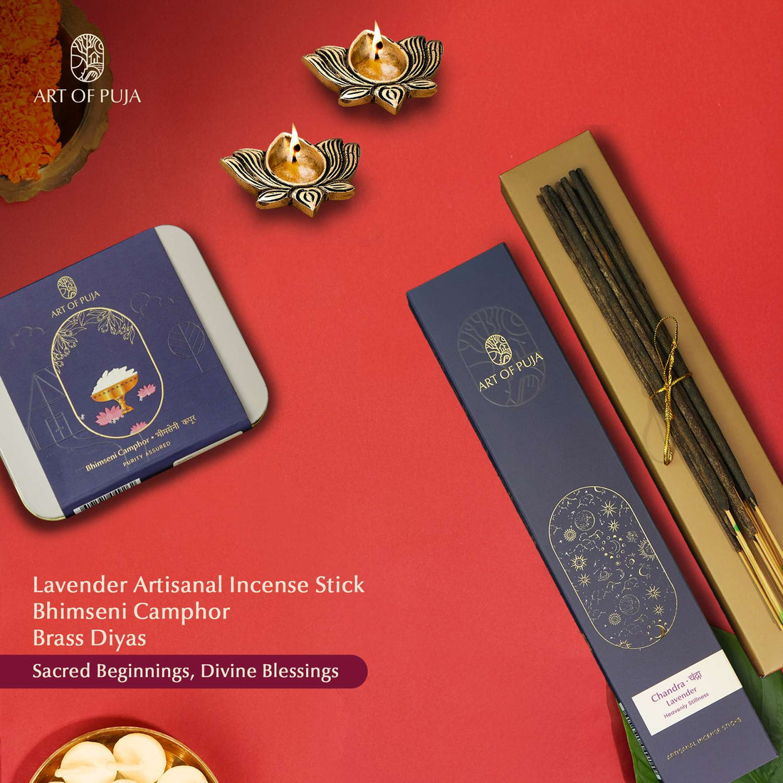 Meditation & Calm Puja Combo | Antar Shanti Pack for Peace, Focus & Divine Stillness