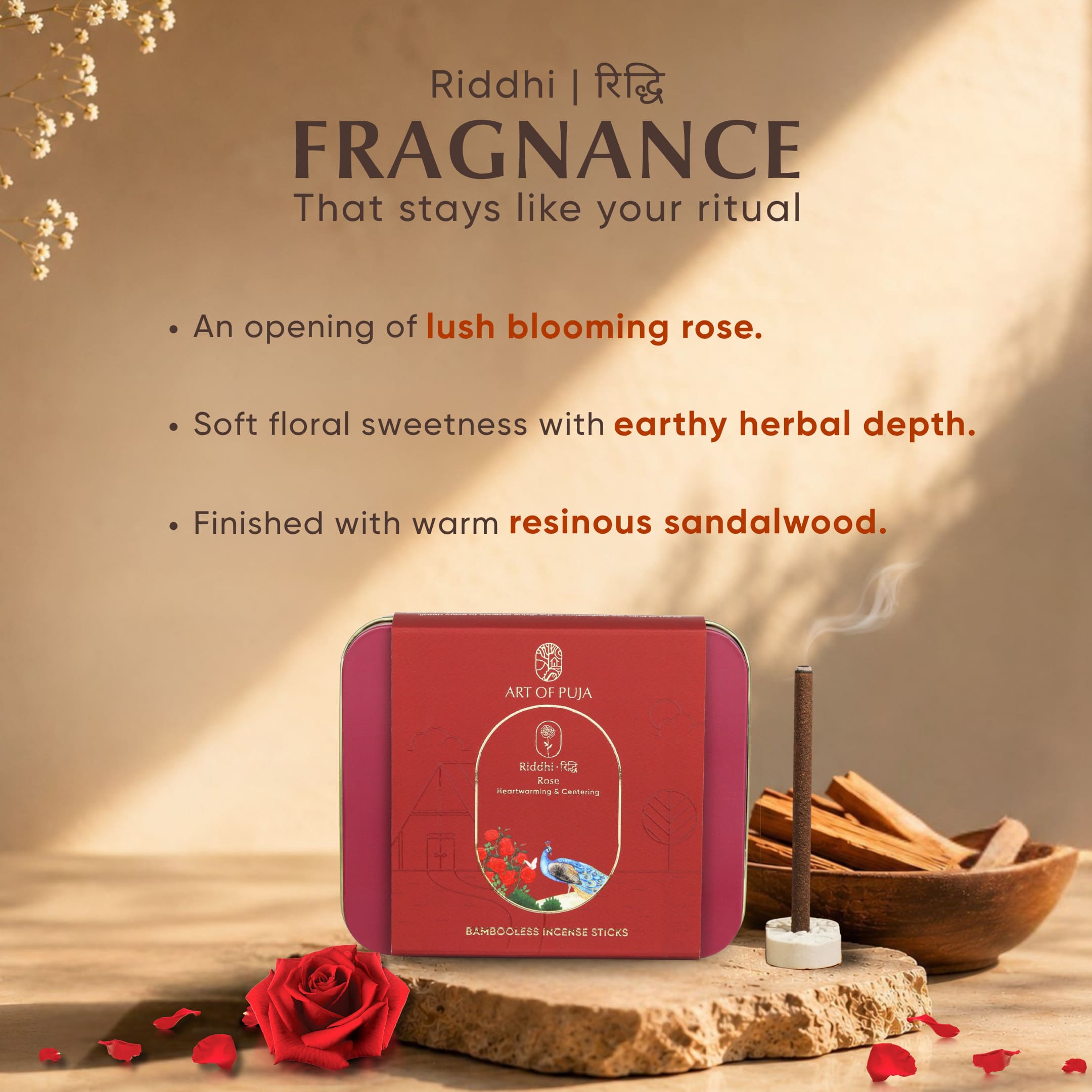 Kali Bambooless Incense Sticks (Combo Pack of 2) | Riddhi (Rose) & Trupti (Jasmine)