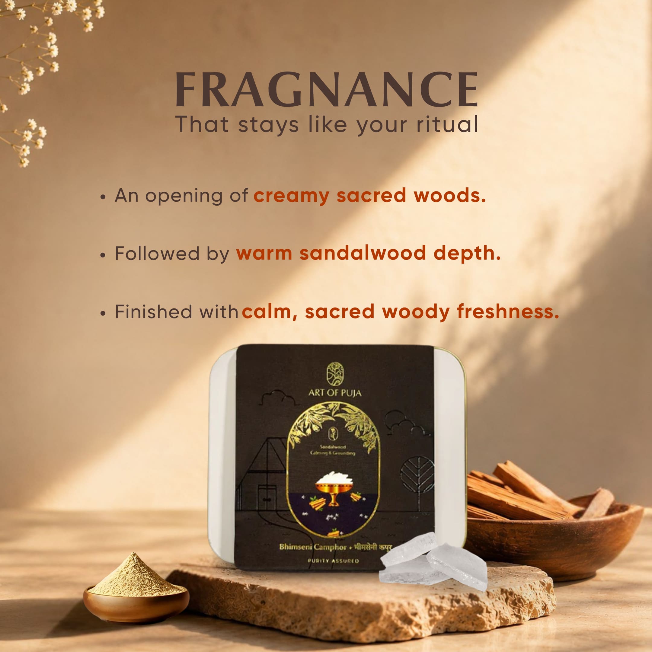 Bhimseni Camphor – Sandalwood Infused