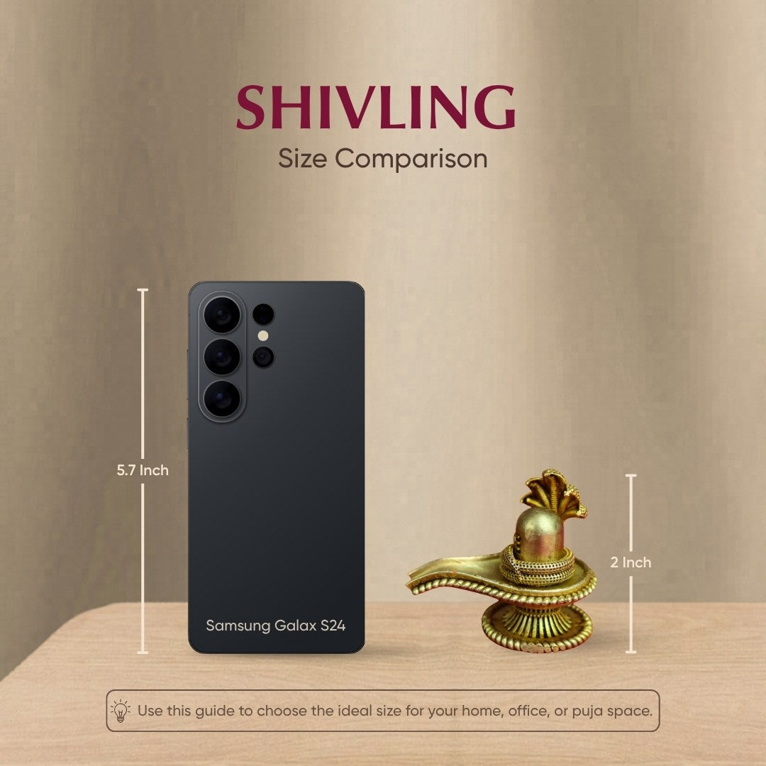 Brass Shivling with Panchmukhi Naga &  – Symbol of Creation & Divine Energy (2 Inch)