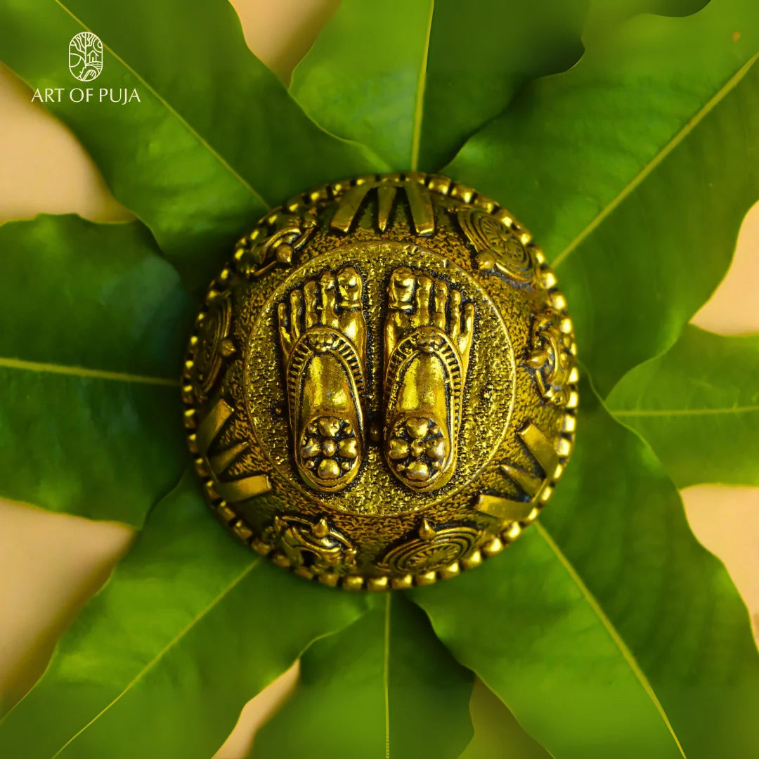 Brass Vishnu Charan Paduka – Divine Symbol of Protection & Devotion