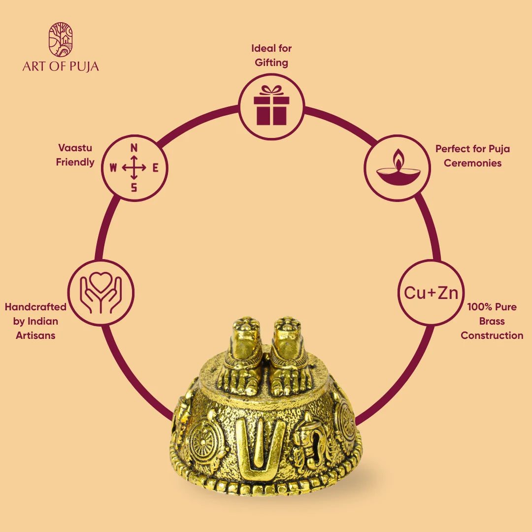 Brass Vishnu Charan Paduka – Divine Symbol of Protection & Devotion